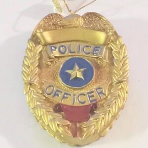 Police Officer Badge, Cop Badge Christmas Tree Bell Ornament Christmas